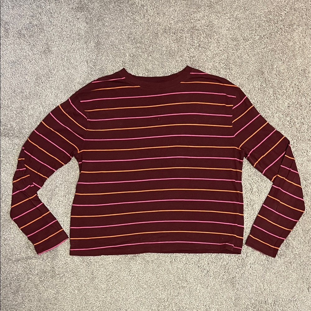 A New Day- Striped Long Sleeve Top